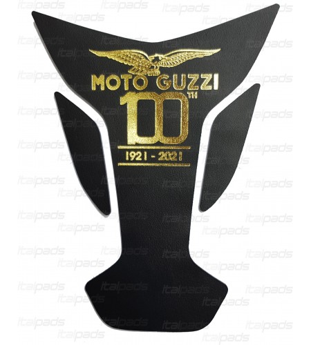 Protège Réservoir 100th Centenaire cuir noir véritable pour Moto Guzzi