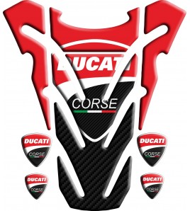 Protège-réservoir pour DUCATI monster rouge/carbone "top wings" TANK PAD sticker + 4